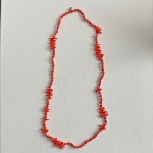 J Crew Faux Coral Necklace Red Orange